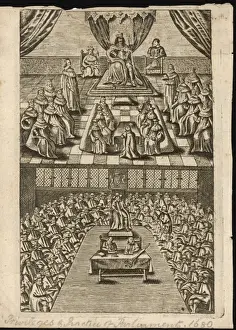 State Opening Of Parliament Prints: Charles II and Parliamen