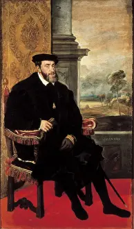 Prints of Charles V Titian Prints: Charles V Print by Unknown Artist, Mary Evans Prints Online