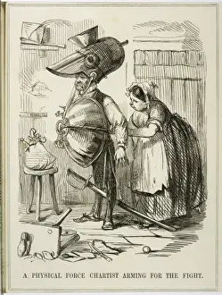 Victorian Era Protests Prints: Chartist Arming Cartoon