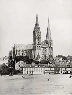 Chartres Cathedral, France, the spires Chartres Cathedral, France, the spires