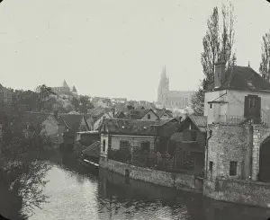 Black and White Print of Chartres Old Baths
