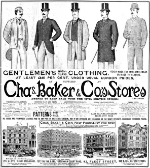 Chas Baker Print: Gentlemen's High Class Clothing Advertisement