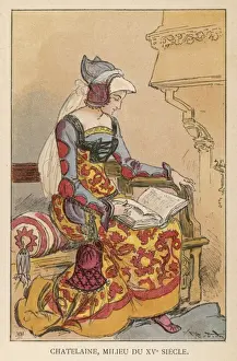 Chatelaine Print, 15th Century Lady in Boudoir