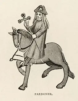 Medieval Print of Chaucer's The Pardoner