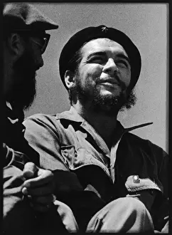 Che Guevara Print, 1963 Black and white photograph of a seated Che Guevara