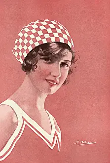 Vintage Bathing Costumes Prints: Check Mate by S. Abbe
