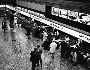 Heathrow Airport Passengers Checking in Print, 1960s