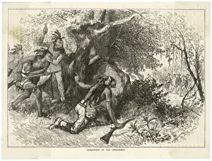 Cherokee Indians Ambush British Soldiers Print