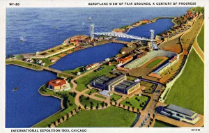 Chicago Worlds Fair 1933 - Aerial View of the Fair Grounds Chicago Worlds Fair 1933 - Aerial View of the Fair Grounds