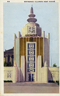 Chicago Worlds Fair 1933 - Entrance, Illinois Host House Chicago Worlds Fair 1933 - Entrance, Illinois Host House