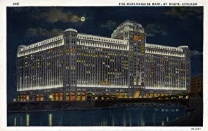 Chicago Worlds Fair 1933 - The Merchandise Mart, by night Chicago Worlds Fair 1933 - The Merchandise Mart, by night