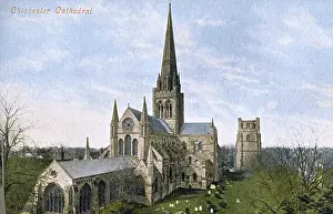 Chichester Cathedral Print - circa 1910