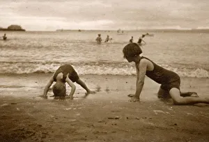 Children on the beach at the seaside Children on the beach at the seaside