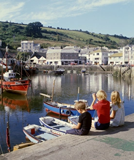 Children in the harbour, Mevagissey, Cornwall Children in the harbour, Mevagissey, Cornwall