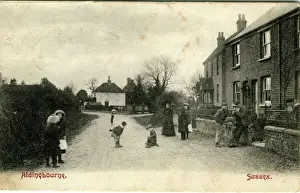 Children Prints: Children Playing in Street, Aldingbourne Print 1906