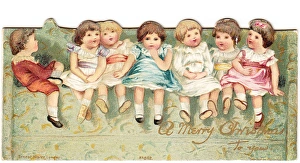 Children on a reversible Christmas and New Year card Children on a reversible Christmas and New Year card