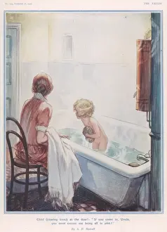 Rupert Bear Artist Prints: A childs bathtime. By A. E. Bestall