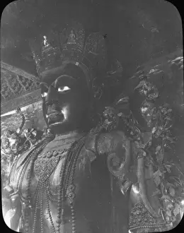 Lantern Slide History Prints: China - Upper part of Image of Buddha