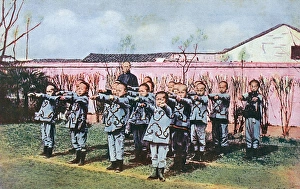 Chinese Children at their daily drill Chinese Children at their daily drill