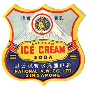 Chinese Ice Cream Soda drink label from Singapore Chinese Ice Cream Soda drink label from Singapore