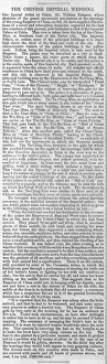The Chinese Imperial Wedding, article 1873 The Chinese Imperial Wedding, article 1873