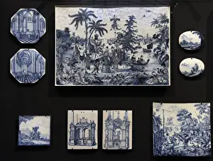 Chinoiserie Prints: 17th Century Dutch Chinoiserie Ceramic Print