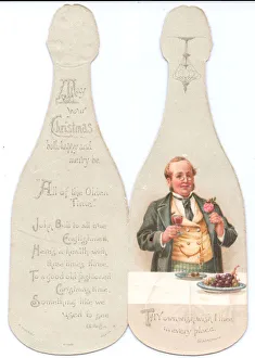 Christmas card in the shape of a champagne bottle Christmas card in the shape of a champagne bottle