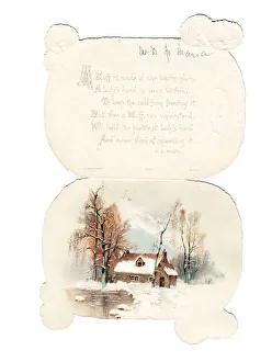 Christmas card in the shape of a furry muff Christmas card in the shape of a furry muff