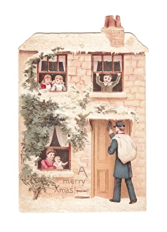 Christmas card in the shape of a house Christmas card in the shape of a house