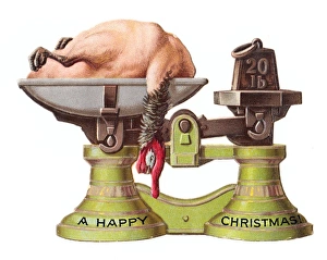 Christmas card in the shape of kitchen scales Christmas card in the shape of kitchen scales