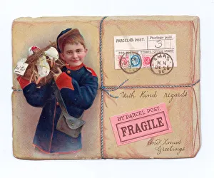 Christmas card in the shape of a parcel Christmas card in the shape of a parcel