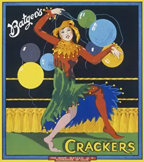 Colourful Lady Jester Christmas Cracker Box Print