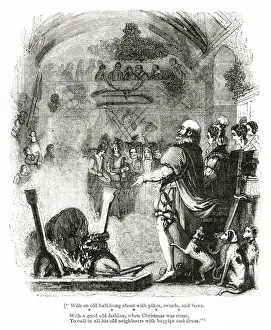 Christmas festivities in an Elizabethan hall Christmas festivities in an Elizabethan hall