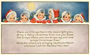 Snowy Christmas Scene Prints: Christmas sprites