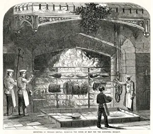 Christmas at Windsor Castle, roasting beef 1856 Christmas at Windsor Castle, roasting beef 1856