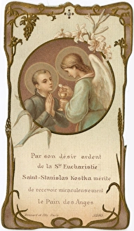 Chromolithograph Devotional Card - Saint Stanislaus Kostka Chromolithograph Devotional Card - Saint Stanislaus Kostka