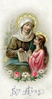 Chromolithograph Devotional Card - Saint Anne Chromolithograph Devotional Card - Saint Anne