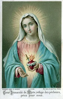 Chromolithograph Devotional Card - The Virgin Mary Chromolithograph Devotional Card - The Virgin Mary