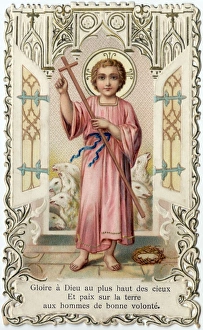Chromolithograph Devotional Card - Young Jesus Chromolithograph Devotional Card - Young Jesus