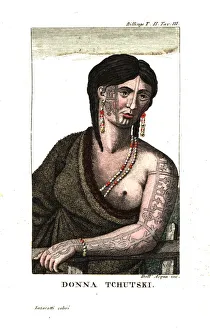 Chukchi woman with tattoos on her cheek, chin Chukchi woman with tattoos on her cheek, chin