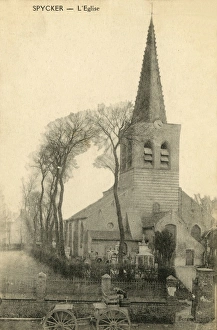 Church at Spycker, Nord department, France Church at Spycker, Nord department, France