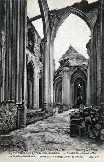The Church St Eloi at Dunkirk devastated in WW1 The Church St Eloi at Dunkirk devastated in WW1