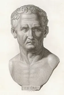 Cicero Print - Engraved Portrait of Roman Statesman