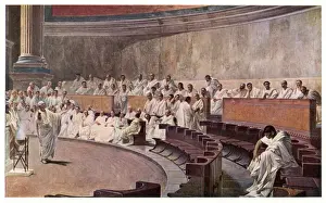 Politic Prints: Print of Cicero Denouncing Catiline in the Roman Senate