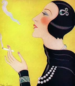 Cloche Hat Fashion Prints: The Cigarette by Gordon Conway