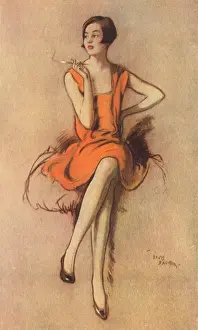 The Cigarette Print: A Flapper Girl Smokes