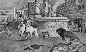 Fortunino Matania Prints: Proposed Reconstruction of Circus Maximus Print, 1925