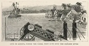 Cite de Lesseps Print: Canal Cutting into Chagres River