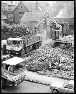 Historical Construction Sites Prints: Clearing Rubble