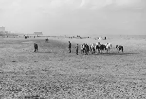 Cleethorpes Beach Donkeys Print, Lancashire Coast Scene